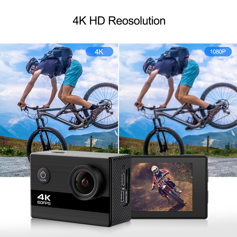Sport Kamera 4K 60 Rahmen HD Wasserdichte Kamera 2,0 Zoll IPS Unterwasser Kamera Radfahren Sport DV Kamera