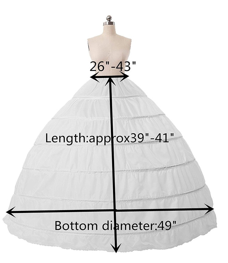 Neue Heiße Braut Petticoat Ballkleid mit 6 Reifen Plus Größe Satin- Krinoline Unterröcke für Hochzeit Quinceanera Kleider
