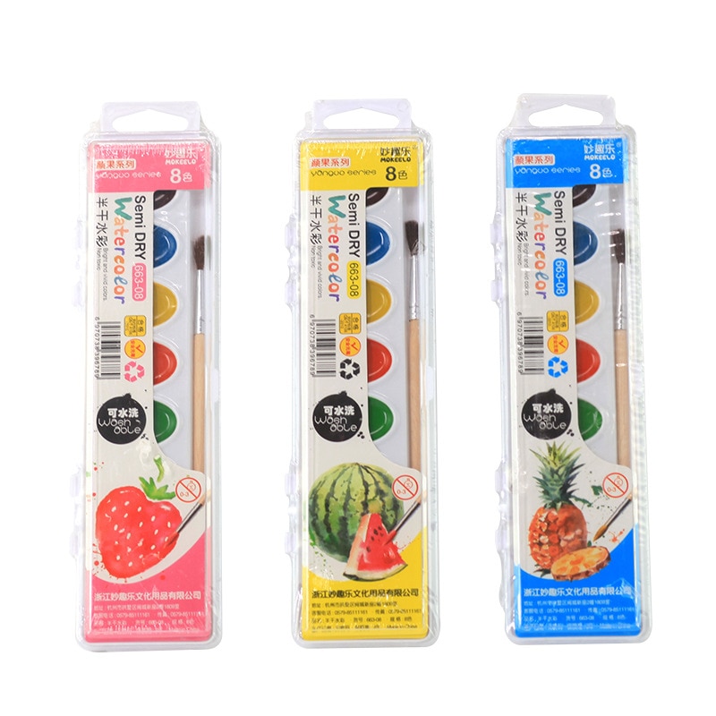 8 farben Nette Aquarell Kunst Liefert für freundlicher wasser Feste Farbe für Künstler Tragbare Stift Schule Kunst Schreibwaren