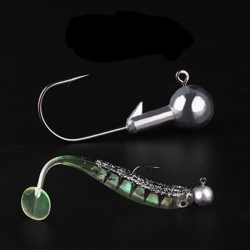 5 stücke 2g 3g 5g 7g kurbel Jig kopf haken angelhaken blei kopf Jig locken harten köder weichen wurm jig haken für angeln