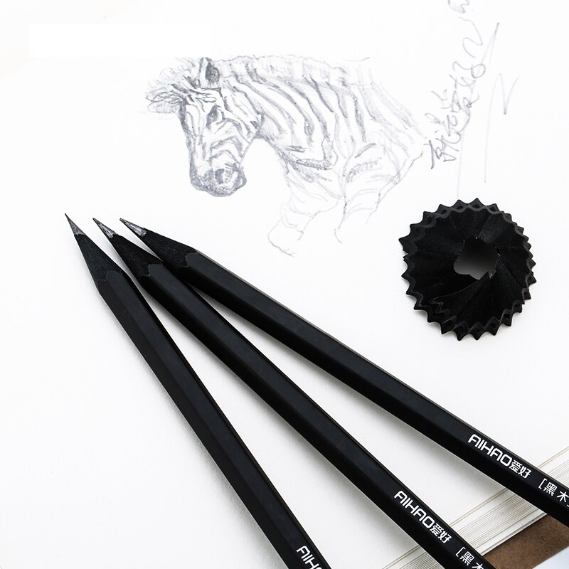 10 teile/satz 2B Schwarz Holz Bleistifte für Schule 2B Linde Sechseckigen Bleistifte einstellen für Büro und Schule Liefert