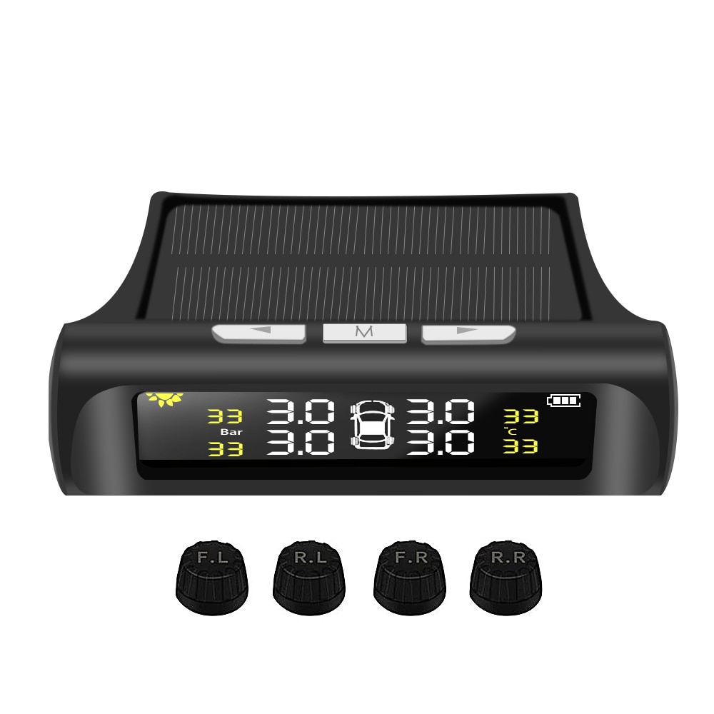 Solar- Energie TPMS Reifen Druck Überwachung System Digital LCD Anzeige Auto Sicherheit Alarm Reifen Druck Temperatur Warnung