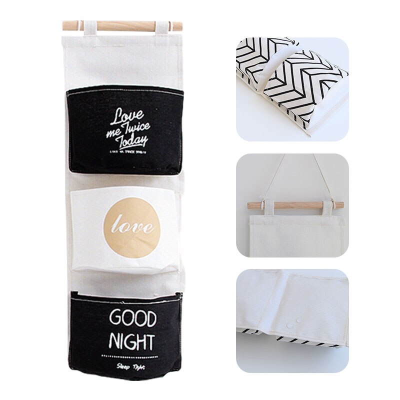 3 taschen Hängende Lagerung Tasche Wandbehang Organizer Gläser Schlüssel Kosmetik Taschen Wasserdichte Lagerung Tasche Kleiderschrank Veranstalter