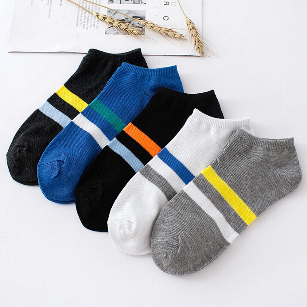 CHAMSGEND Gestreiften heißer socken sommer männer und frauen gestreiften flach mund baumwolle socken atmungsaktiv lässig komfort socken