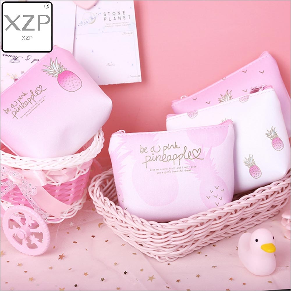 XZP Frauen SchöNe Charme Rosa Ananas Geldbörse Schlüssel Lagerung Tasche Container Mini Geldbörse Brieftasche Karte Tasche