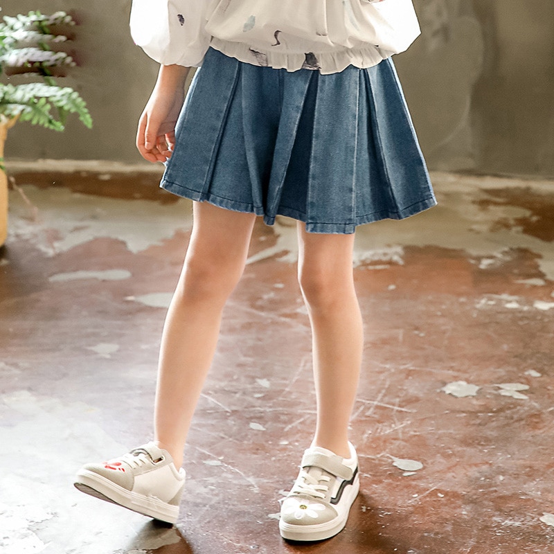 neue Sommer Teenager Mädchen Denim kurze Hose Jeans Felsen kurze Hose Elastische Taille Schule Mädchen kurze Hose RT407