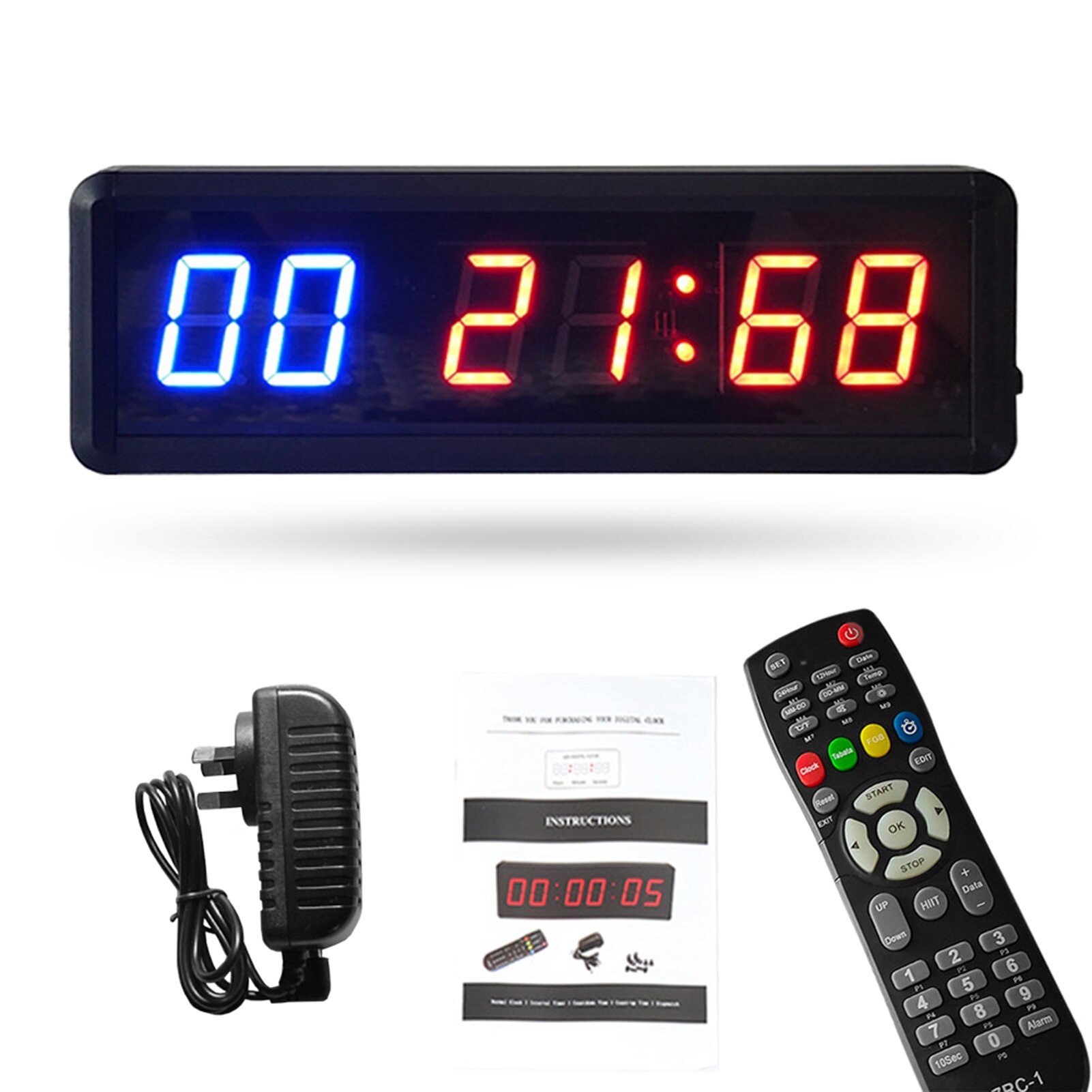 Sport Timer Stoppuhr mit Fernbedienung Countdown/bis Uhr für Heimat Fitnessstudio Fitness Ausbildung Intervall Timer Uhr mit Zauberstab Halterung halterung