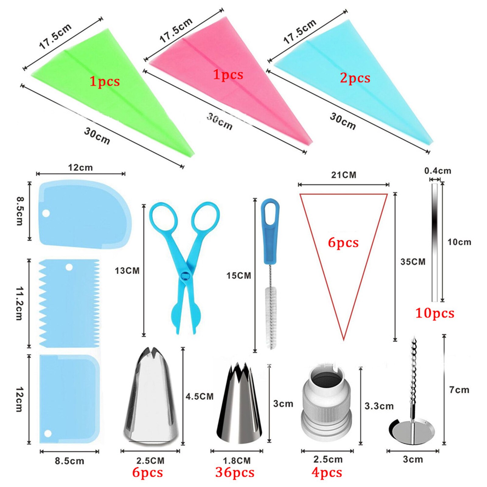 72 teile/satz Plattenspieler einstellen Gebäck Rohr Fondant Werkzeug Küche Nachtisch Backen Gebäck Werkzeuge Dekorieren Bausatz