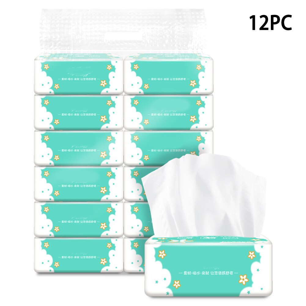 12 taschen 3 Schichten Gesichts Gewebe Papier Weichen Primäbetreffend Holz Zellstoff Pumpe Papier Wc Papier Serviette Papier Haushalt Nakin Papier