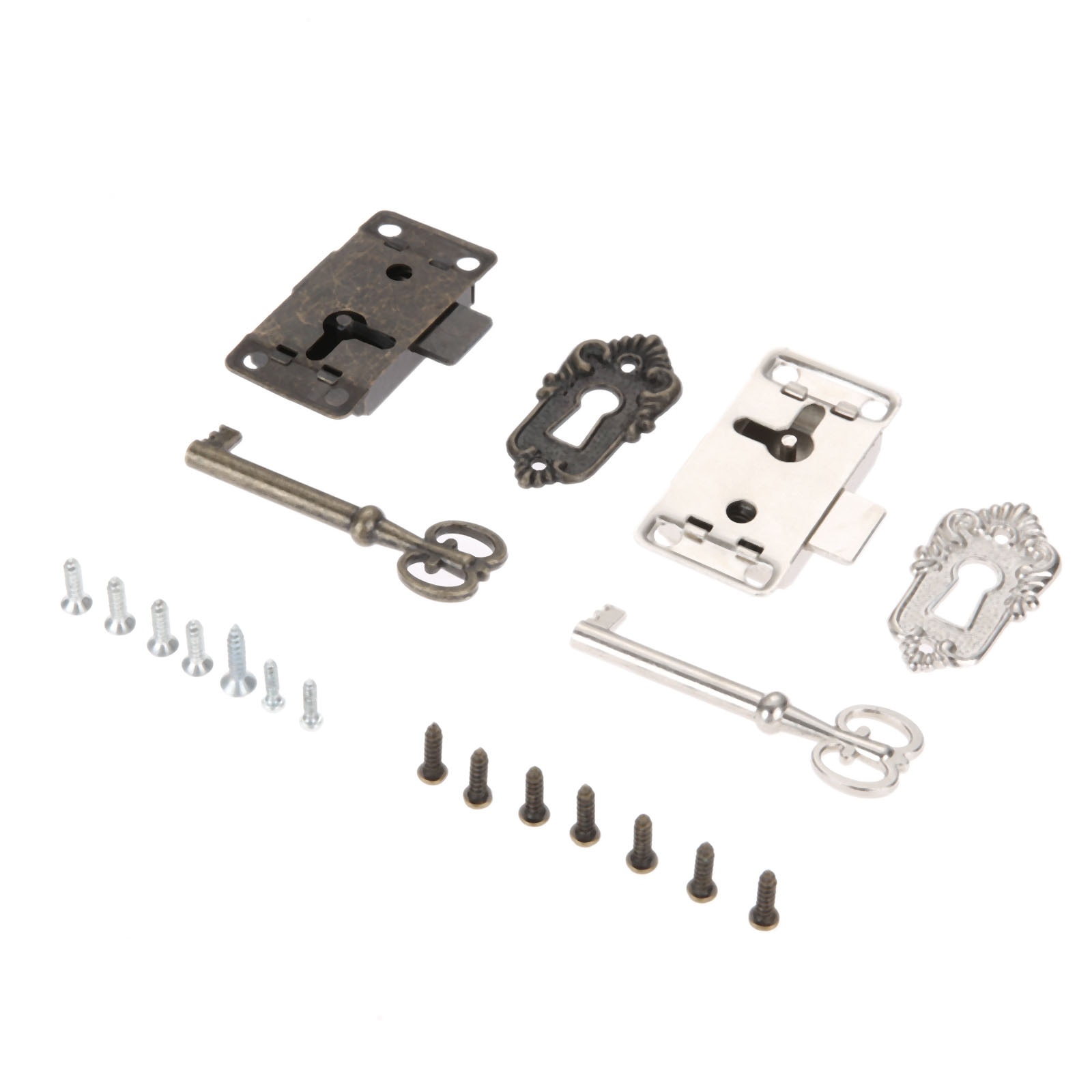 1 einstellen Eisen Antike Tür Schlösser Schublade Hause Decro Schmuck Holz Kasten Schrank Schrank Schrank Türschloss mit Schlüssel Möbel Hardware-