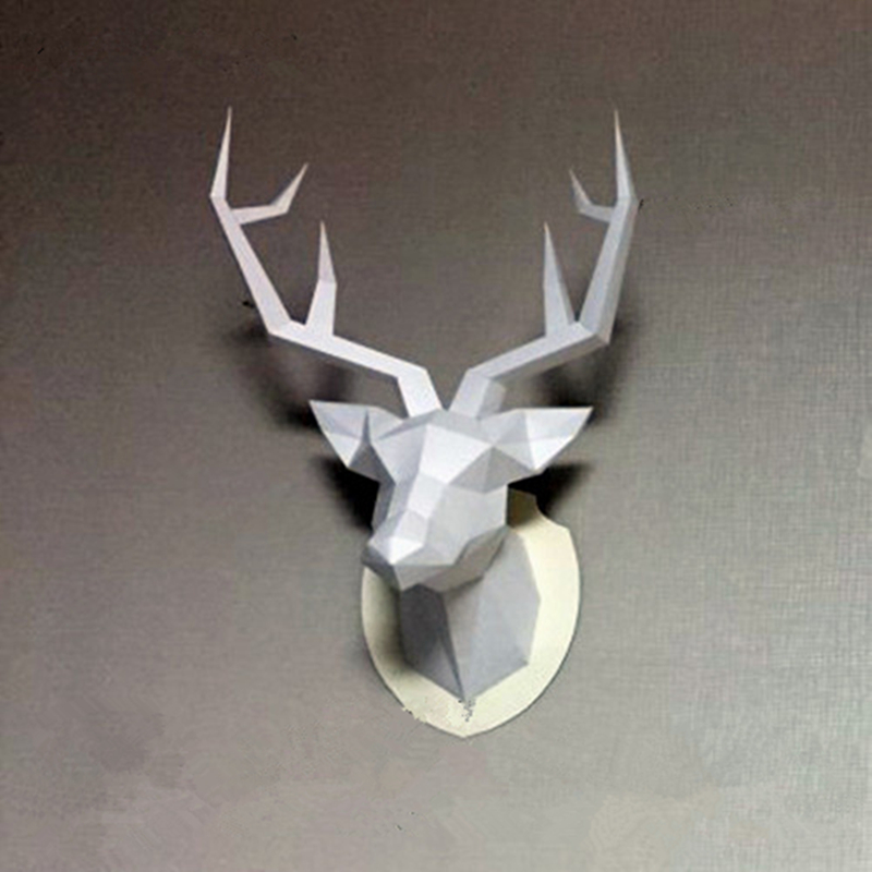 40cm DIY Papier Handarbeit Hause Dekoration Zubehör Jahrgang Antilopen Kopf Abstrakte Zimmer Zauberstab Dekor Hirsch Kopf Statuen