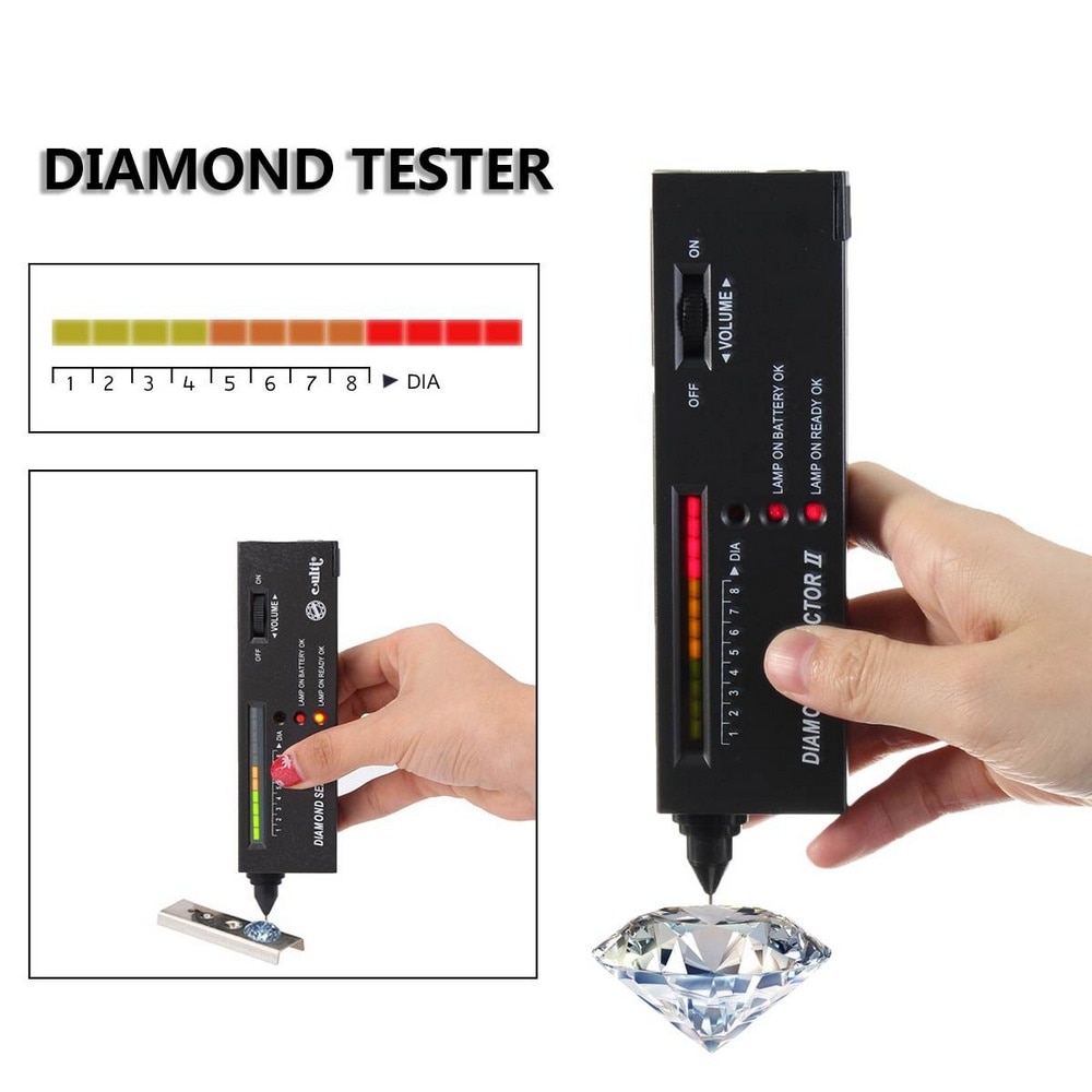 Hohe Genauigkeit Diamant Tester Edelstein Edelstein Wähler Schmuck Beobachter Werkzeug LED Diamant Indikator Prüfung Stift
