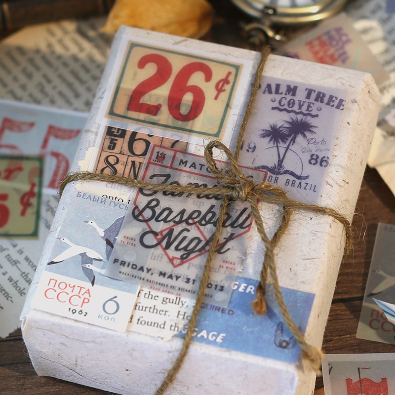 15 stücke retro Stempel Etikett Material Papier Müll Tagebuch Planer Papier Karte Scrapbooking Jahrgang Dekorative DIY Handwerk Fotoalben