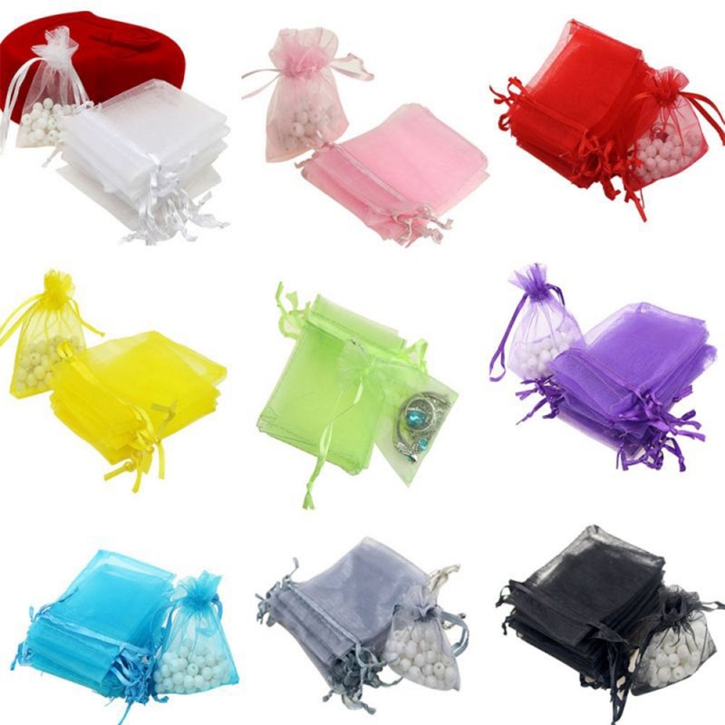 Organza Kordelzug Typ Schmuck Tragbare Schmuck Hochzeit Liefert Tasche Multi-farben wickeln Für Party Dekoration