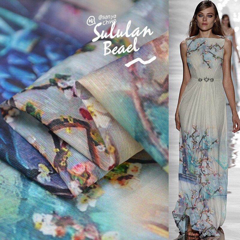 100% seide leinen Organza stoff leicht transparent Chimonanthus 8mm140 breite kleid kleid hochzeit kleid stoff