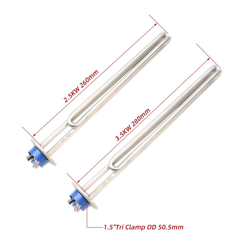1.5 “Tri Klemme(OD50.5) 2,5 kw/3,5 kw Edelstahl Eintauchen Wasser Heizung Heizung Element für Brau