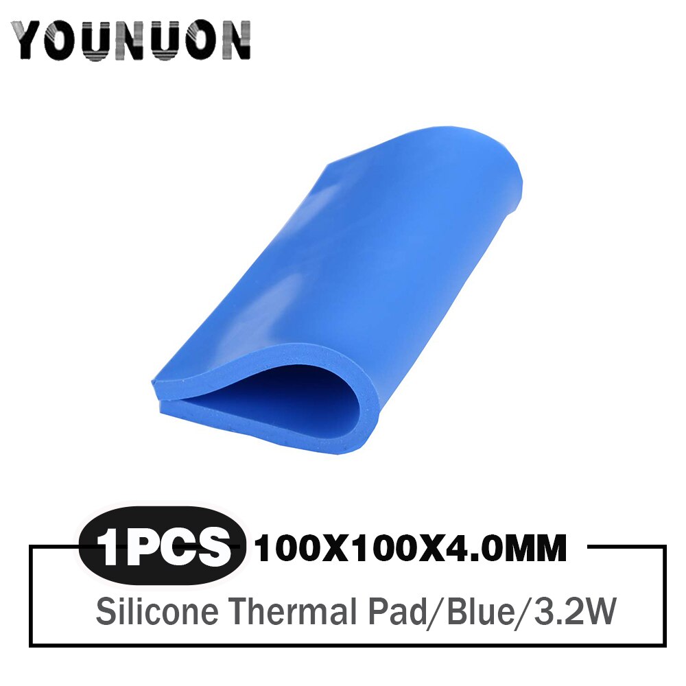 1 stück Blau GPU CPU Kühlkörper Kühl 100x100 x4mm Leitfähigen Silikon Pad DIY Cuttable Thermische Pad für Kühlung
