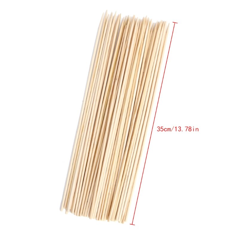 50Stck Lange Bambus Spieße Holz Stöcke BBQ Grill Shish Kabob Fondue Grill