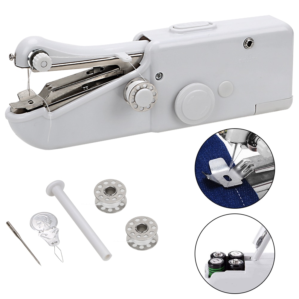 Mini Hand Nähmaschine kabellos Kleidung Stoffe Elektronische Nähmaschine Tragbare Haushalt Schnell Stich NäHenne Hand