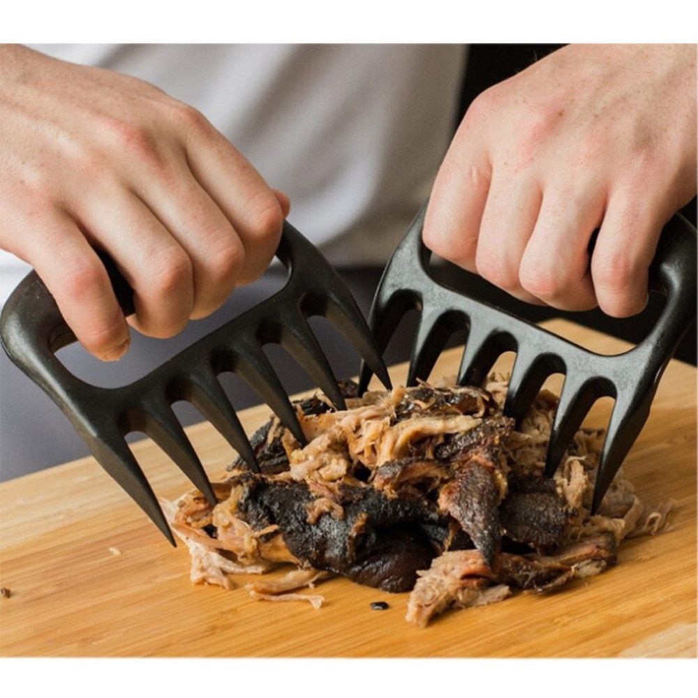1 paar Schwarz Grizzly Bär Pfoten Krallen Fleisch Handler Gabel Zange Aufzug Zerkleinern Schweinefleisch BBQ Grill Werkzeug Küche Esszimmer Bar partei Liefert