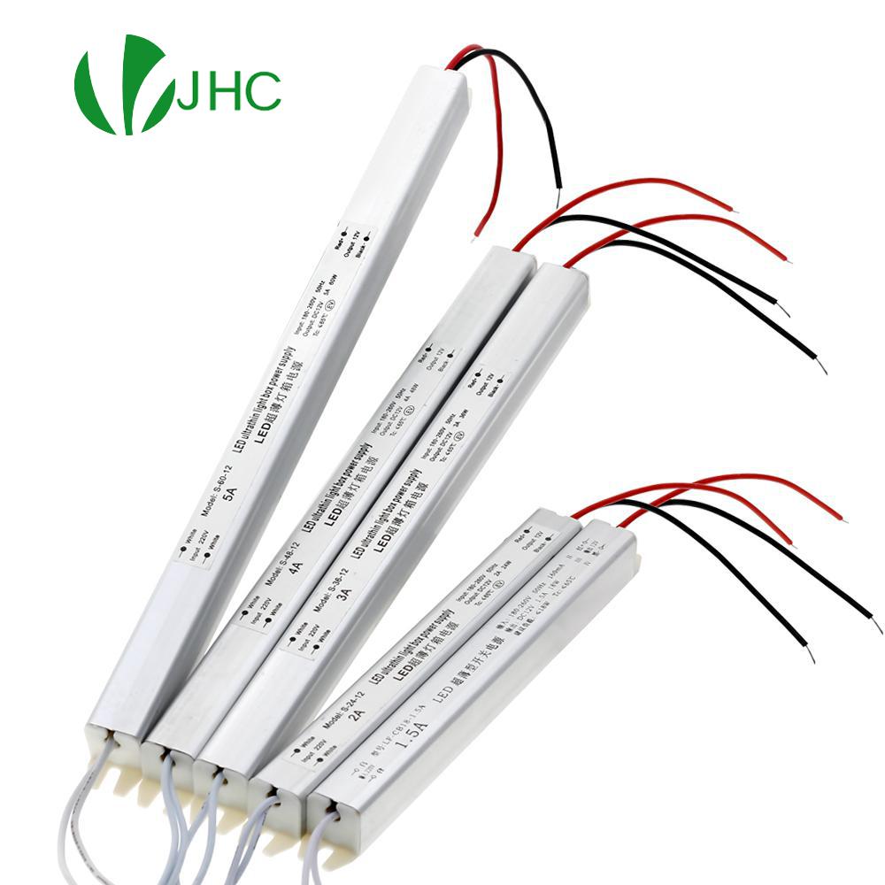 Ultradünne LED-treiber 12V 1,5 EINE 2A 3A 5A Netzteil 18W 24W 36W 48W 60W Beleuchtung Transformator für LED Streifen Licht Kasten