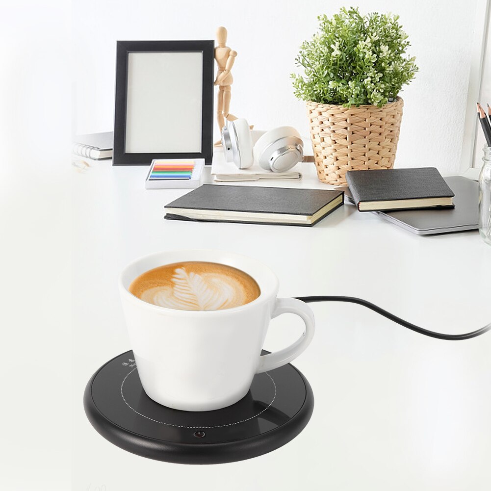 Thermostat Tasse matt Aluminium Legierung Kaffee Tasse Becher Wärmer Thermostat Heizung Platte Untersetzer Chinesischen Stecker 220V Schwarz