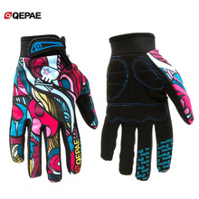 Qepae Freien Moto-Cross Handschuhe Volle Finger Fahrrad Handschuhe Anti-Unterhose Fahrrad Radfahren Handschuhe für Skifahren Motorbikeriding Handschuhe