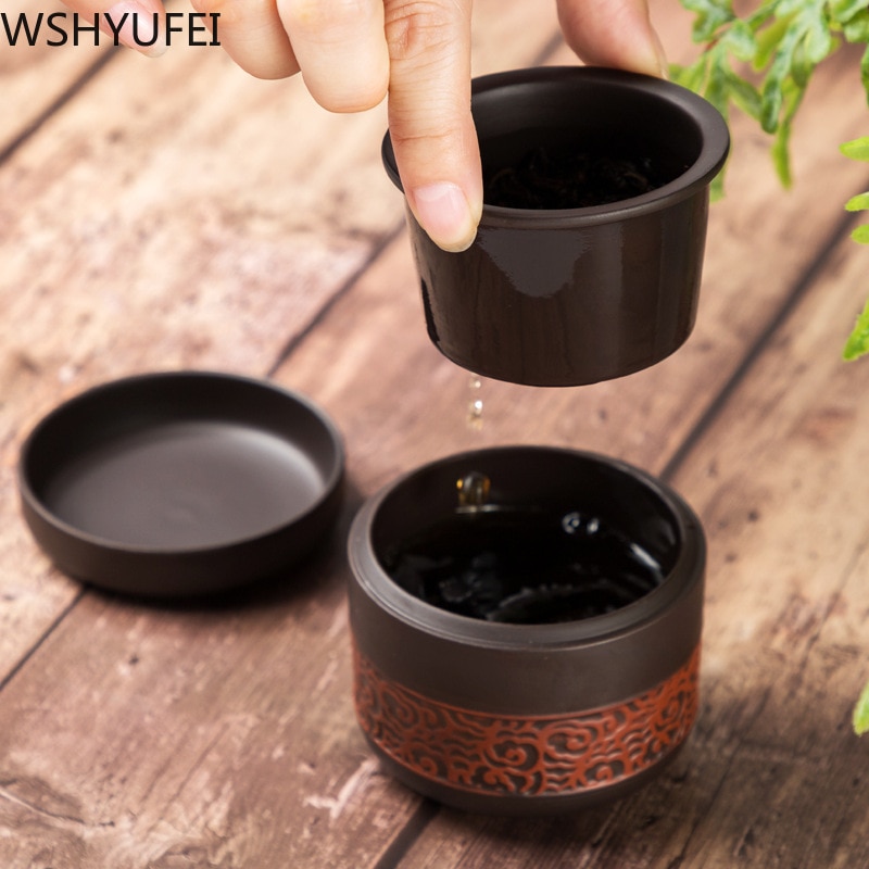 Einzelne Person leicht zu tragen lila Sand keramik schnell passagier tasse eine topf eine tasse Tee reise reise Tee einstellen Tee-einstellen