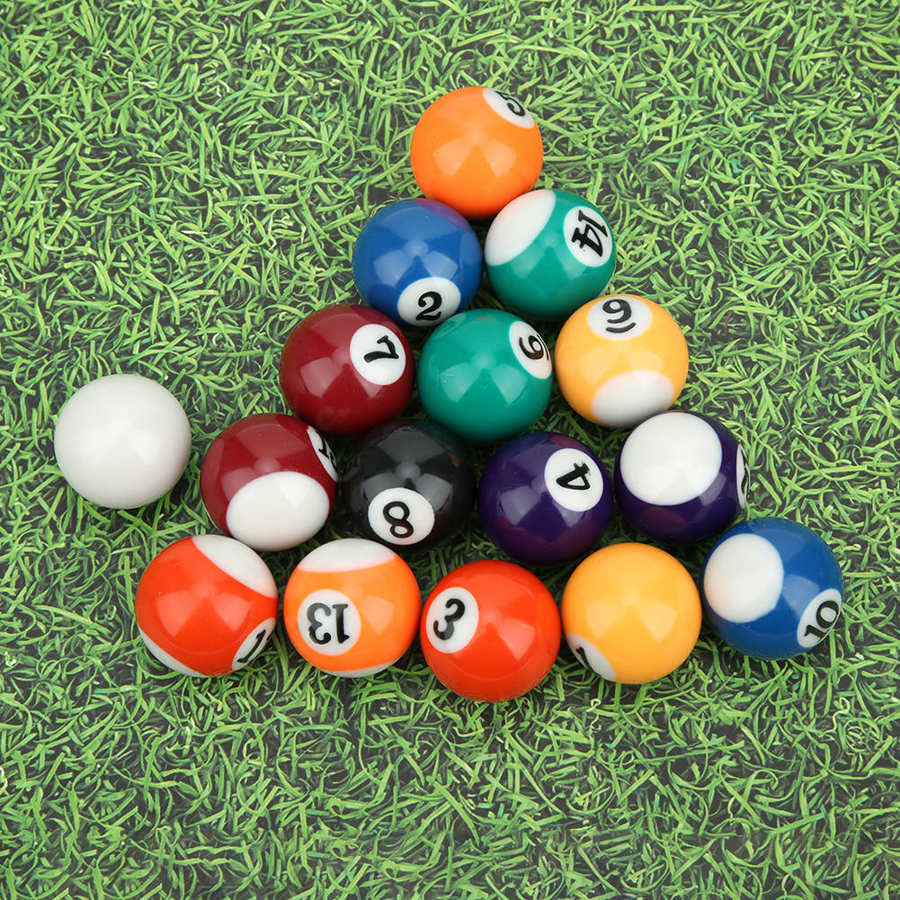 Billard Ball Mini Billard Ball 16Stck Einschließlich Ball drinnen draussen Spiel Mini Schwimmbad Tisch Zubehör