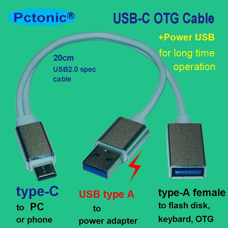 USB 3,1 Typ-C OTG Kabel mit Externe Ladung in der lage zusätzliche etra ladung Energie für Macbook USB-C Handy, Mobiltelefon HDD festplatte