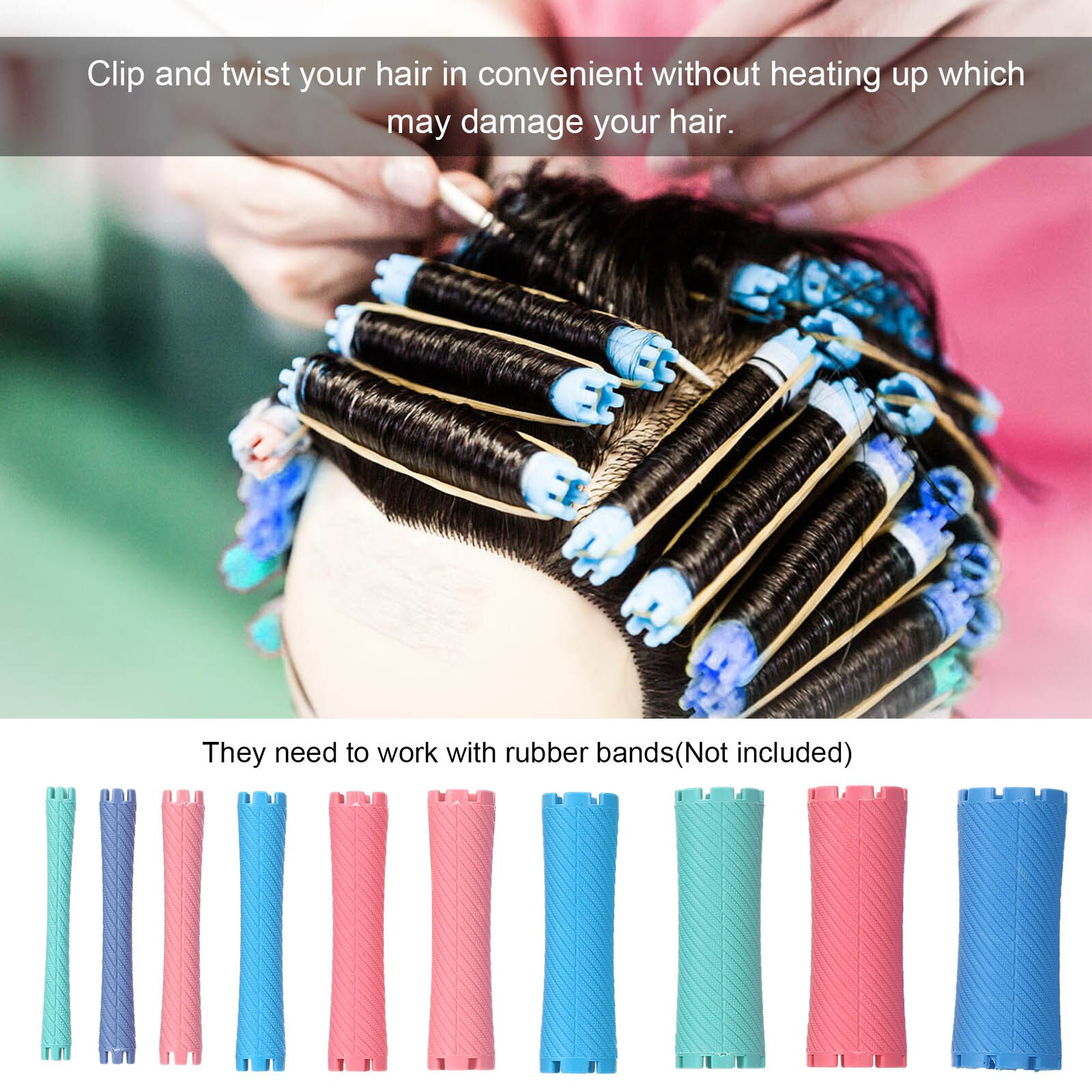 100Stck Lockenwickler Rolle einstellen 10 Größe Rollen Haar Eisstockschießen Dauerwelle Stange Riegel Haar Salon Barbier-Werkzeug Friseur Styling werkzeug