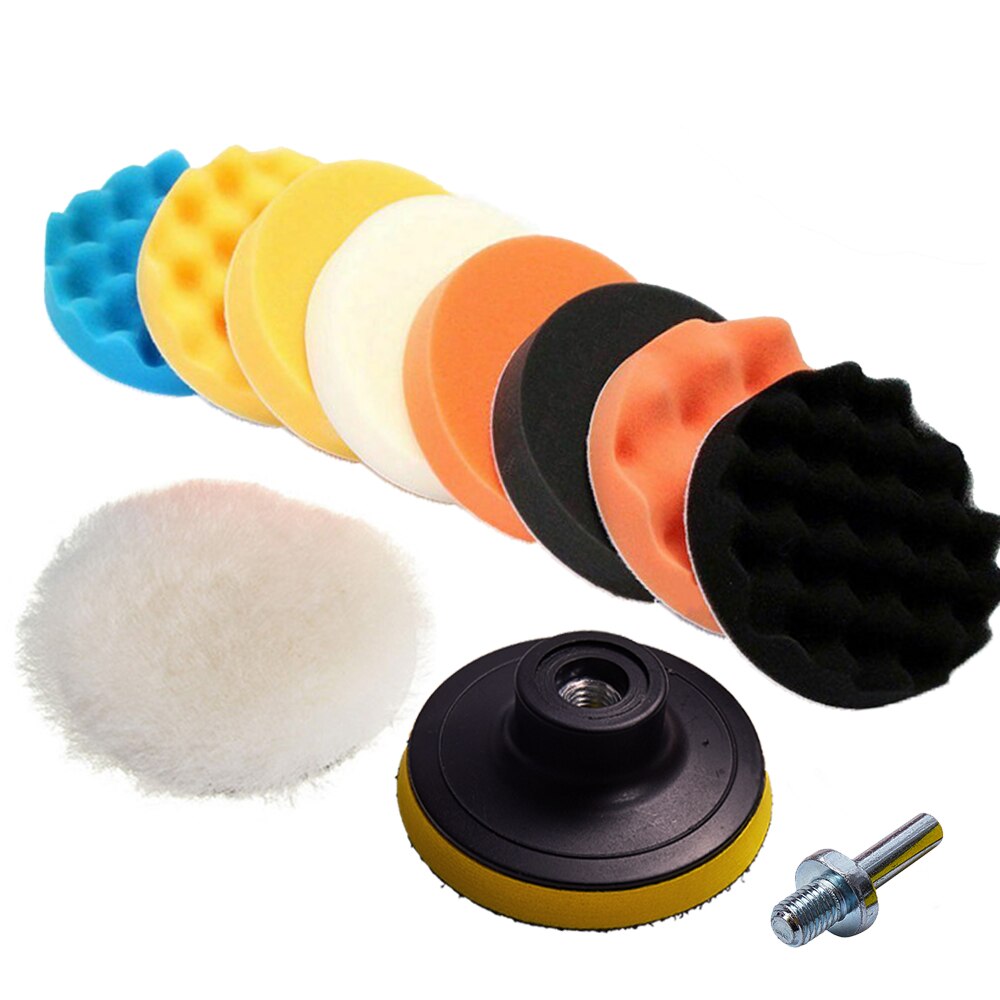 11Stck Auto Polieren Pad 3''4''5''6''7'' Schwamm Auto Pflege Polierer Wachsen Puffer Pad Für Auto Polierer Verbindung Polieren