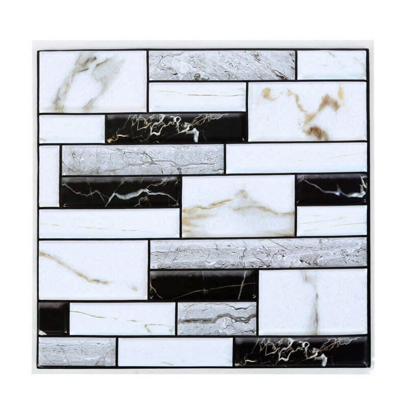 10 Stck Zauberstab Fliesen Aufkleber Heimat Schlecht Küche Ziegel 3D Zauberstab Dekor Aufkleber Fliesen Kunst Backsplash Zauberstab Dekoration 30X30cm