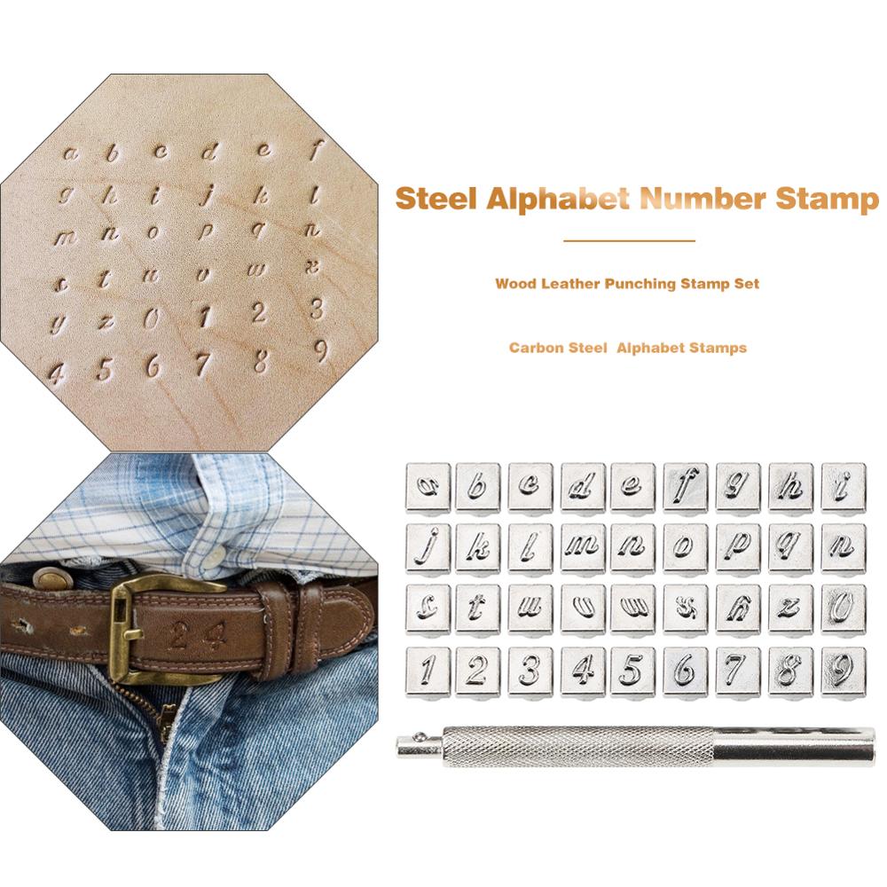 36 stücke Stahl Alphabet Anzahl Stempel schlagen einstellen für Leder Holz Handwerk Werkzeuge Bausatz Leder schlagen Werkzeuge Staming Leder Handwerk 3/4/5/6mm