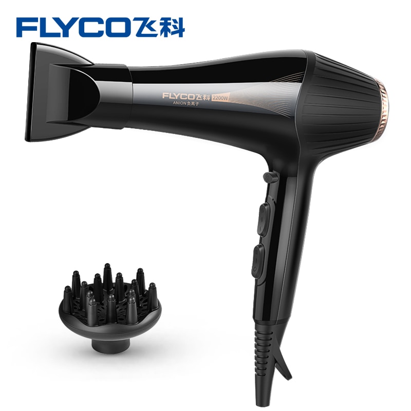 FLYCO 220V Fön 2200W Elektrische Haar Trockner Haushalts Starke Energie Barbier Salon Styling Friseur Kalt Schlag kanister