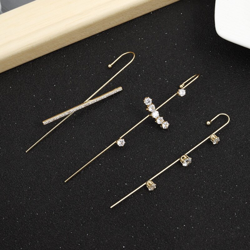 Bohemien Hochzeit Ohr wickeln Raupe Ohrring Kristall Ohrringe Für Frau Blitz Zirkonia Bergsteiger Ohrringe Schmuck
