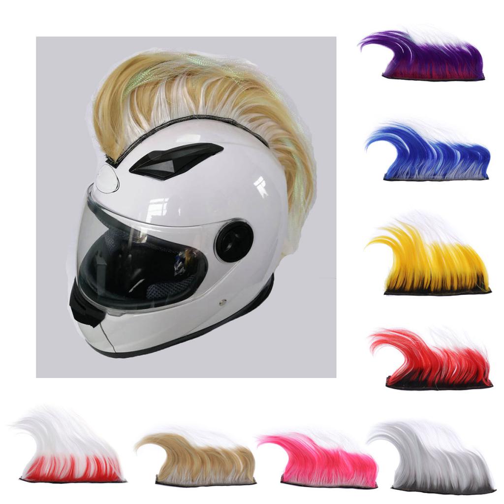 DIY Motorrad Helm Mohawk Haar proücke Kühlen Klebstoff Helm Haar Für Cosplay Dekoration Motorrad Helm Mithelfer 8 arten