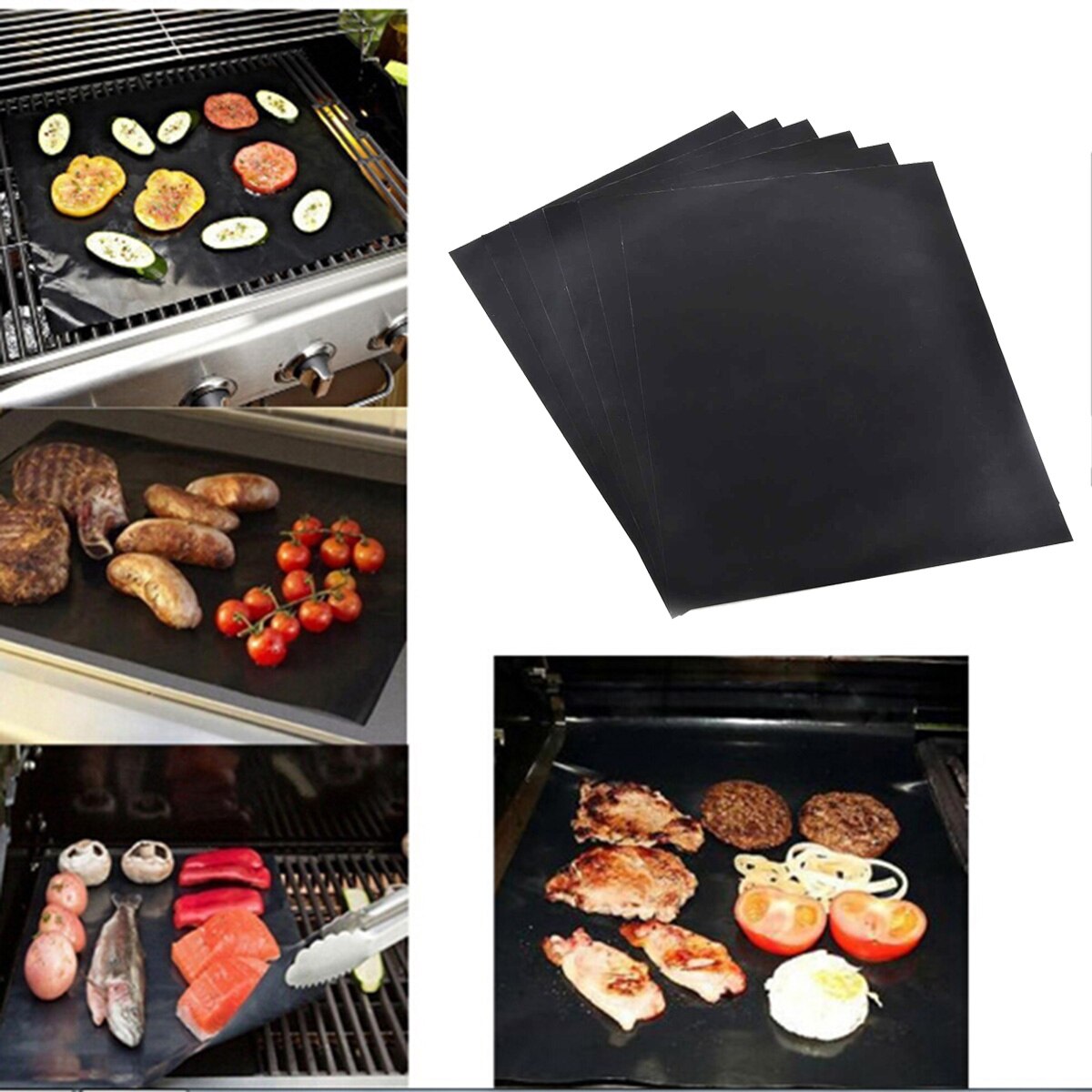 Nicht-Stock Wiederverwendbare BBQ-Grill matt Blatt Backen matt für Grill Blatt Kochen Ich bin Freien Grill BBQ Zubehör 40X33CM