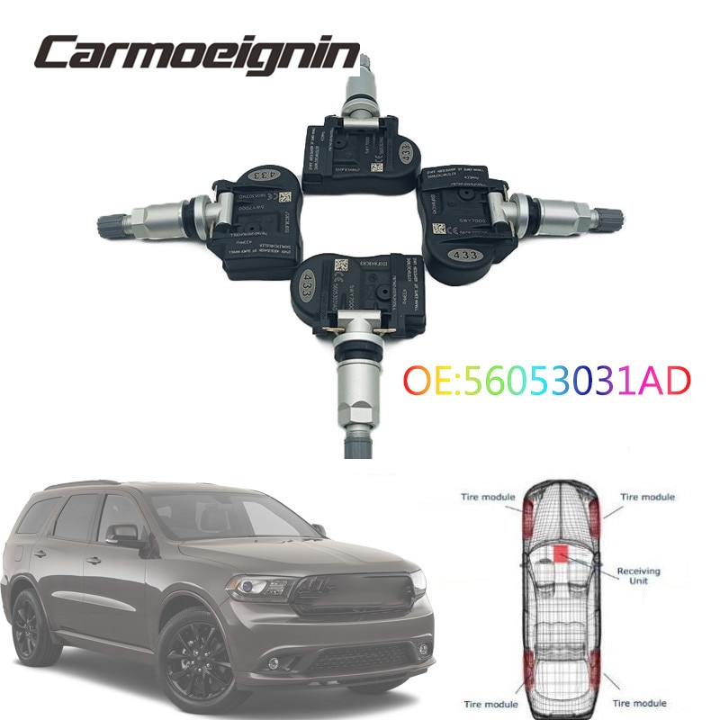 4 stück TPMS Reifendruck Überwachung Sensor 56053031AD für Chrysler 300 Sebring ausweichen Jeep Kompass