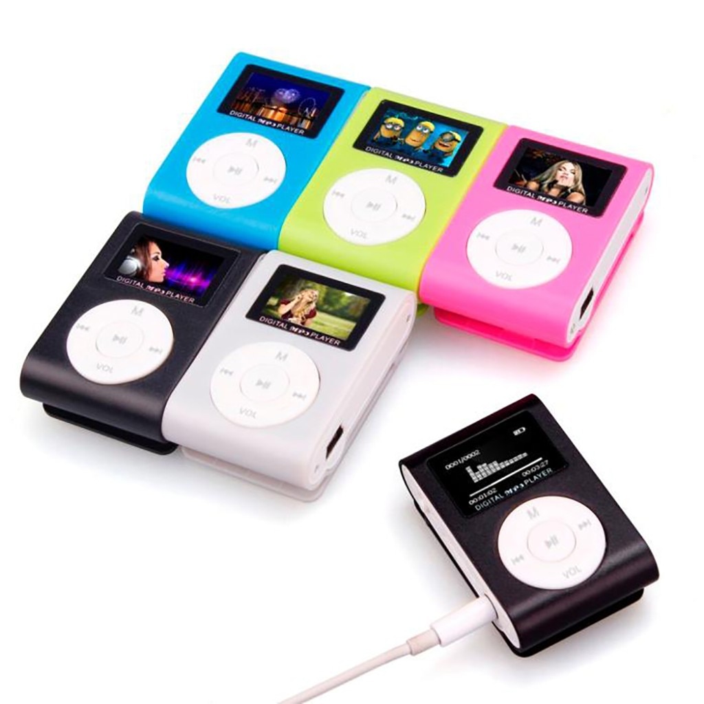 5 farben Hifi Mini USB Clip MP3 Spieler LCD Bildschirm Unterstützung 32GB Mikro SD TF Karte CardSlick stilvolle Sport kompakt in Lagerbier