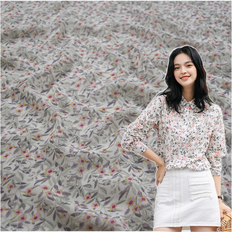 50*150cm Frühling Und Sommer SchöNe Weiß Hintergrund Kleine Blumen Perle Chiffon Garn Stoff frauen Handgemachte DIY stoff