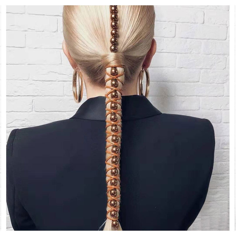 Simulierte Perle Haar Band Clips Braut Hochzeit Haar Zubehör Für Frauen Seil Haar Kette Schmuck