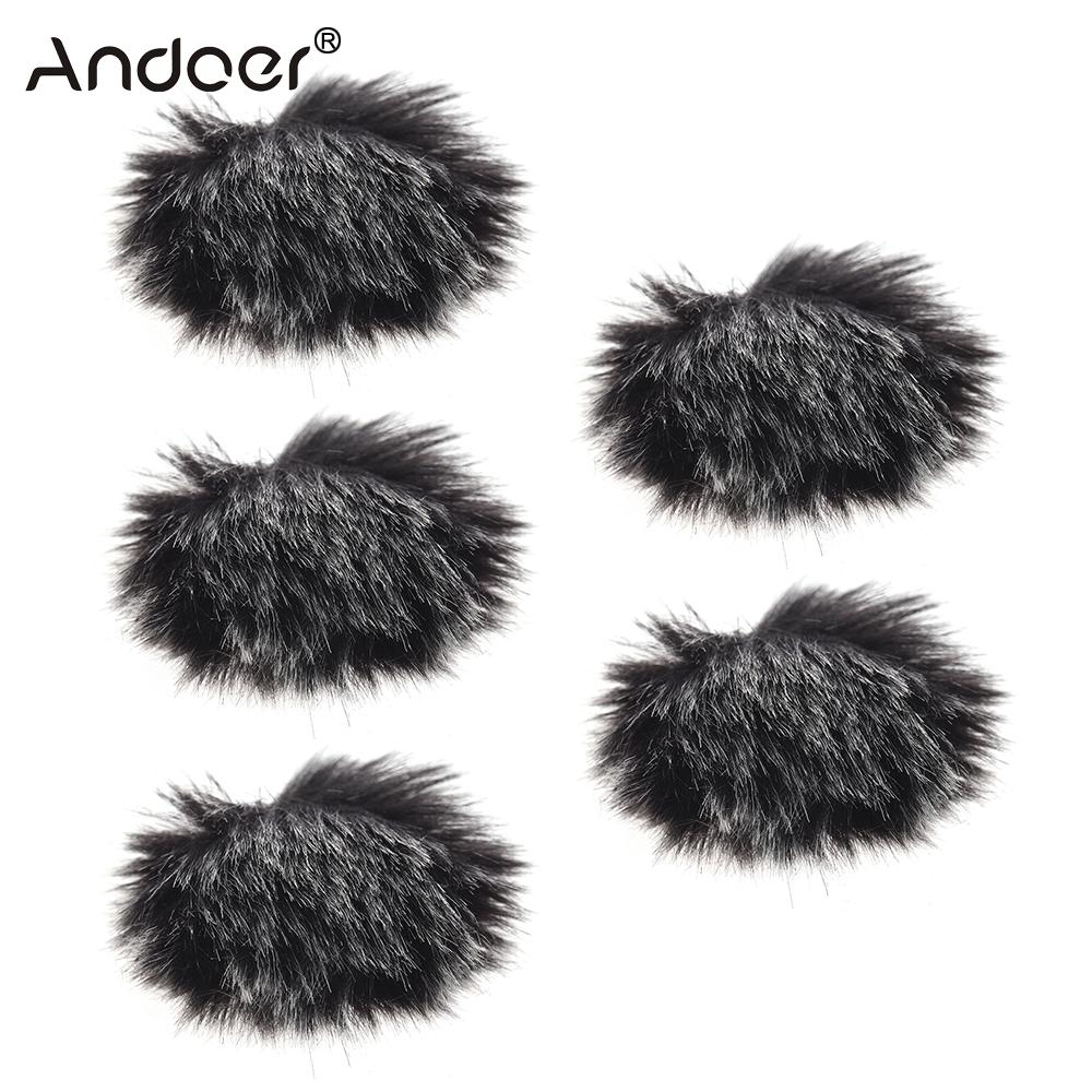 Andoer 1 cm Pelzigen Außen Mikrofon Windschutzscheibe Muff Mini Revers Lavalier-mikrofon Windschutzscheibe 1/3/5-Pack