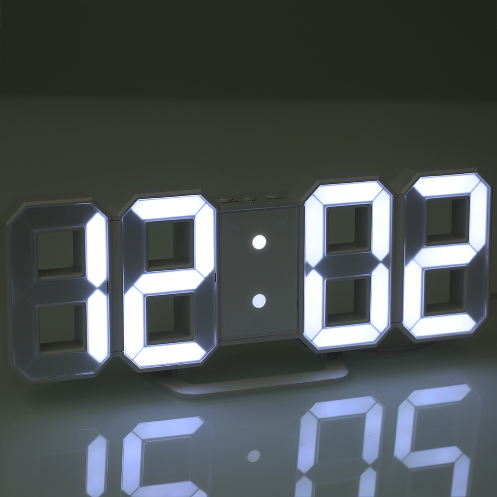 LED Digitale Wanduhr 12H/24H Zeit mit Alarm und Schlummern Funktion Einstellbar Leuchtdichte Nacht Licht Tisch lampe LED Tisch Uhr