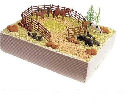Bauernhof Tiere Themen Kunststoff Mini Kuchen-Terrarium Objekt