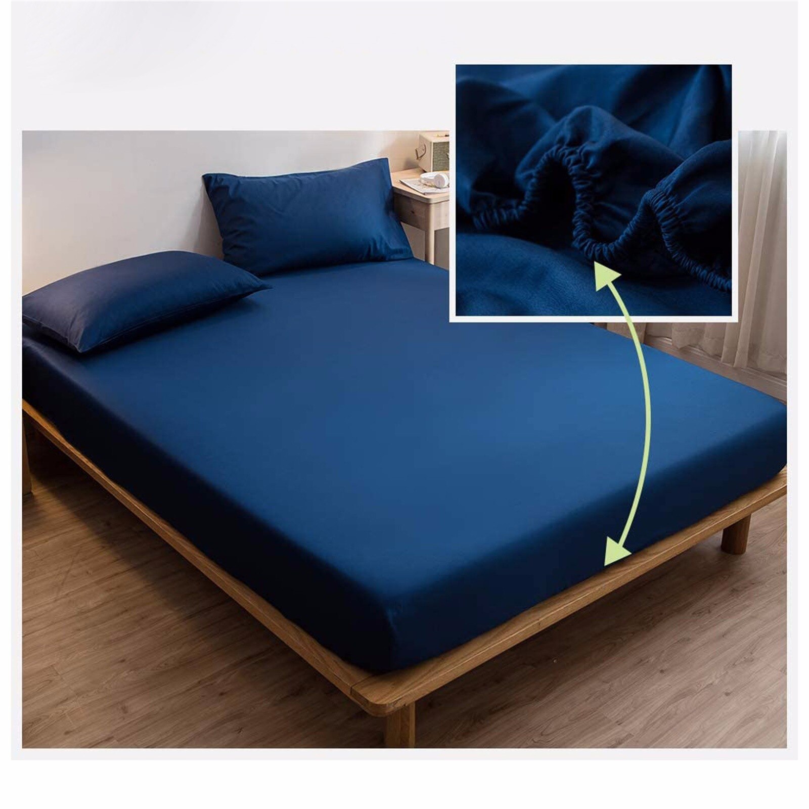 Ausgestattet Blatt Matratze Abdeckung Einfarbig Schleif Bettwäsche Bettwäsche Bettwäsche Mit Elastische Band Doppel Königin Größe Bettlaken 1 stücke