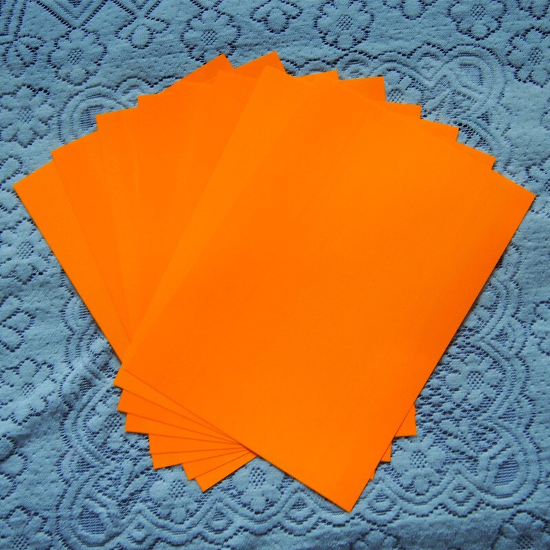(A4*8 stücke) Neon- Orange Farbe Nur PU Vinyl Wärme Transfer Vinyl Papier Für Kleidung Eisen Auf Vinyl für T Shirt Hitze Presse Vinyl