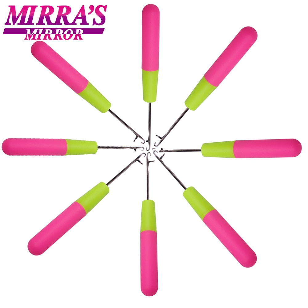 Mirra der Spiegel 10 stücke Kunststoff Nadel Einfädler Rosa & Zitrone Farbe Häkeln Haken Für Jumbo Haar Dreadlocks Perücke Machen werkzeuge