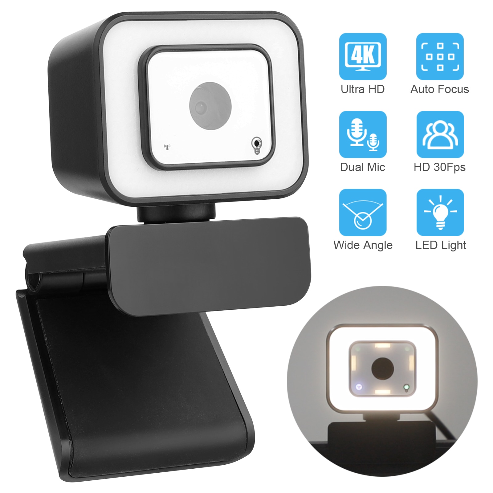 30fps Autofokus Netz Kamera1080p 4k Hd Webcam Für Pc Laptop Computer Mit Mikrofon Ring Licht Netz Camlight Konferenz Video