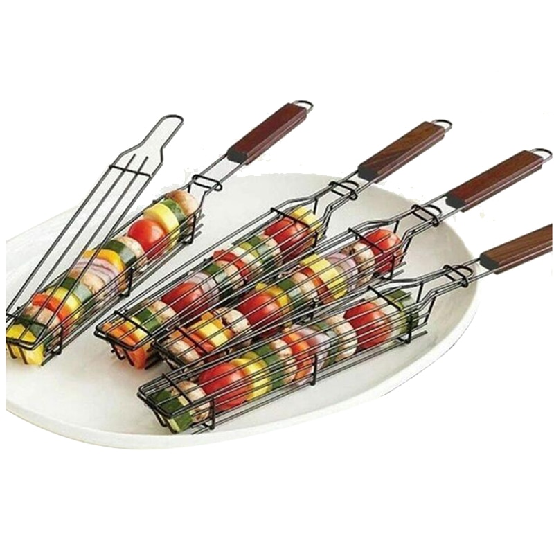 Tragbare BBQ Grillen Korb Edelstahl Grill Maschen Fisch Grillen Grill Korb Küche Werkzeug